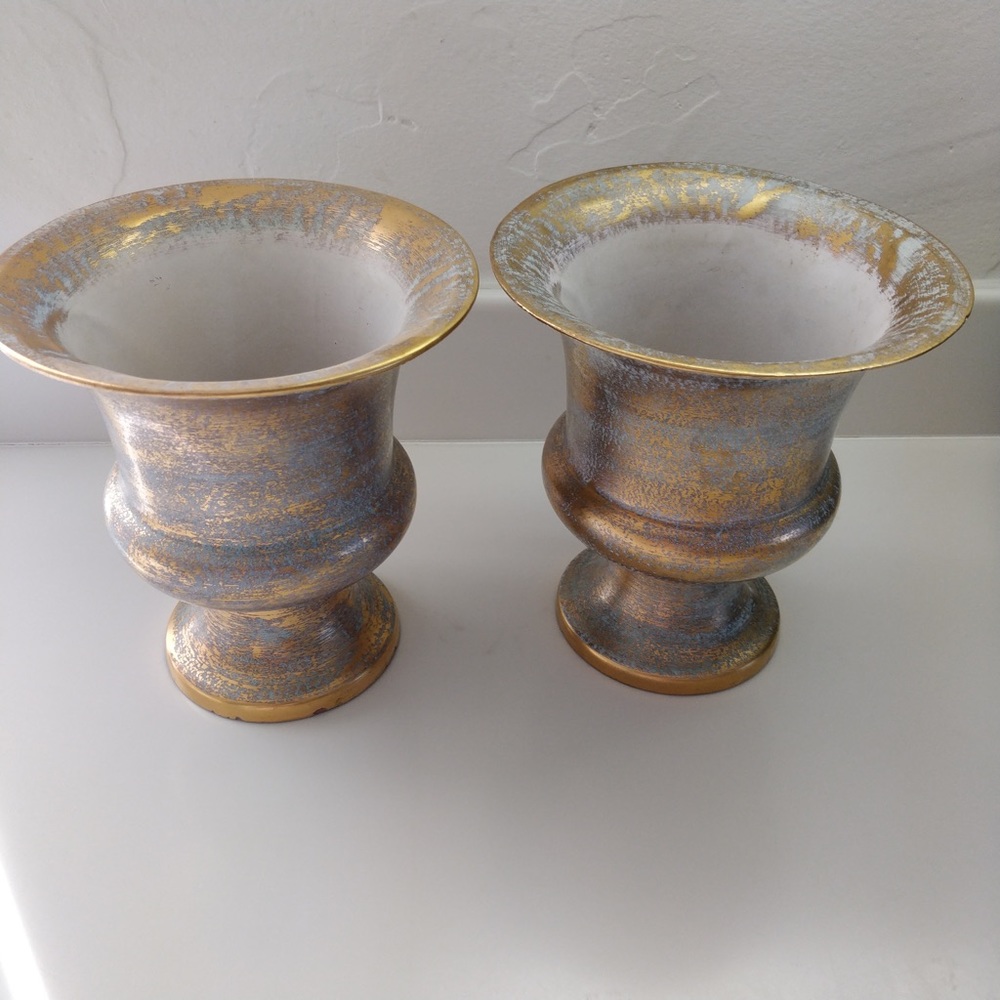 SET Of Vintage Stangl Pottery Hand Painted Vases/planters/urns
